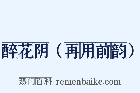 醉花阴（再用前韵）是什么意思的图片